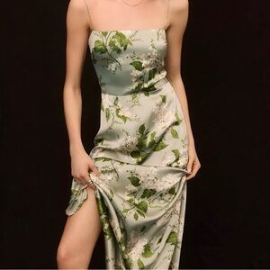 Reformation Frankie Silk Tea Garden Dress